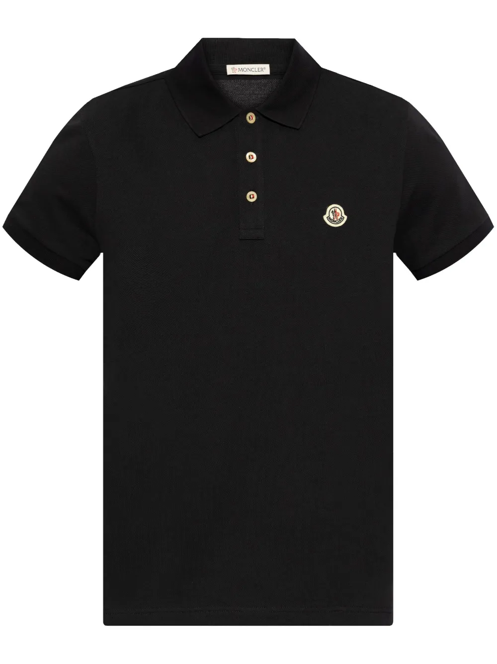 Moncler logo-appliqué polo shirt - Blu