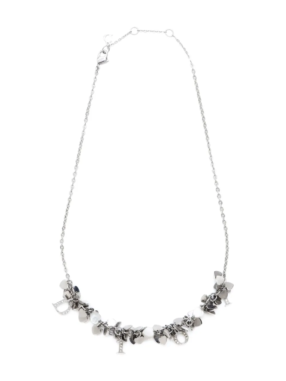 Christian Dior Pre-Owned 2000s Dior letter charm necklace - Argento