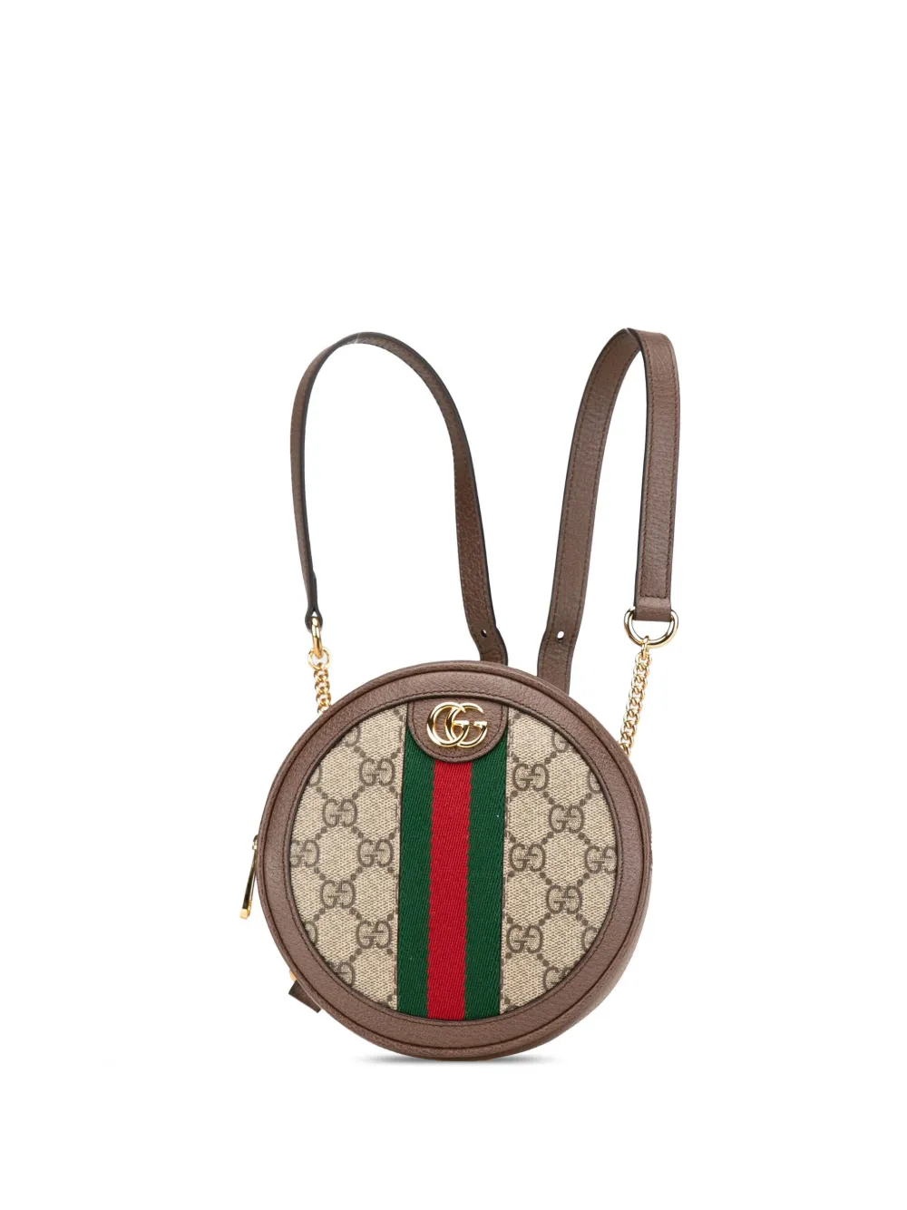 Gucci Pre-Owned 2016-2024 Mini GG Supreme Round Ophidia backpack - Marrone