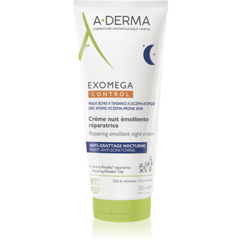 A-Derma Exomega Control Repairing Emollient Night Cream Crema Notte Rigenerante 200 Ml