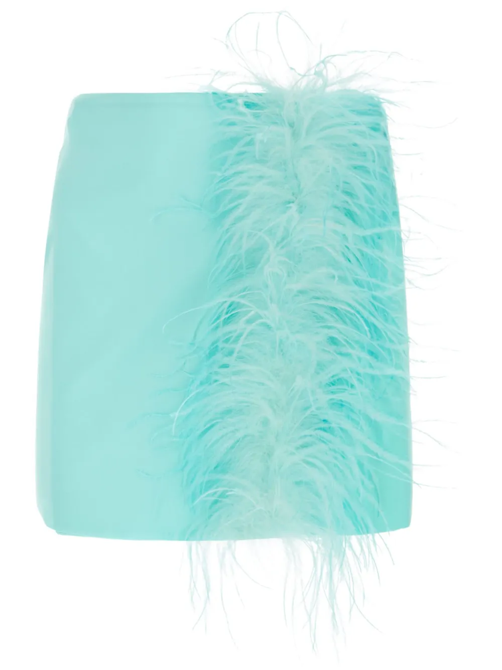 VERGUENZA feather-detail mini skirt - Blu