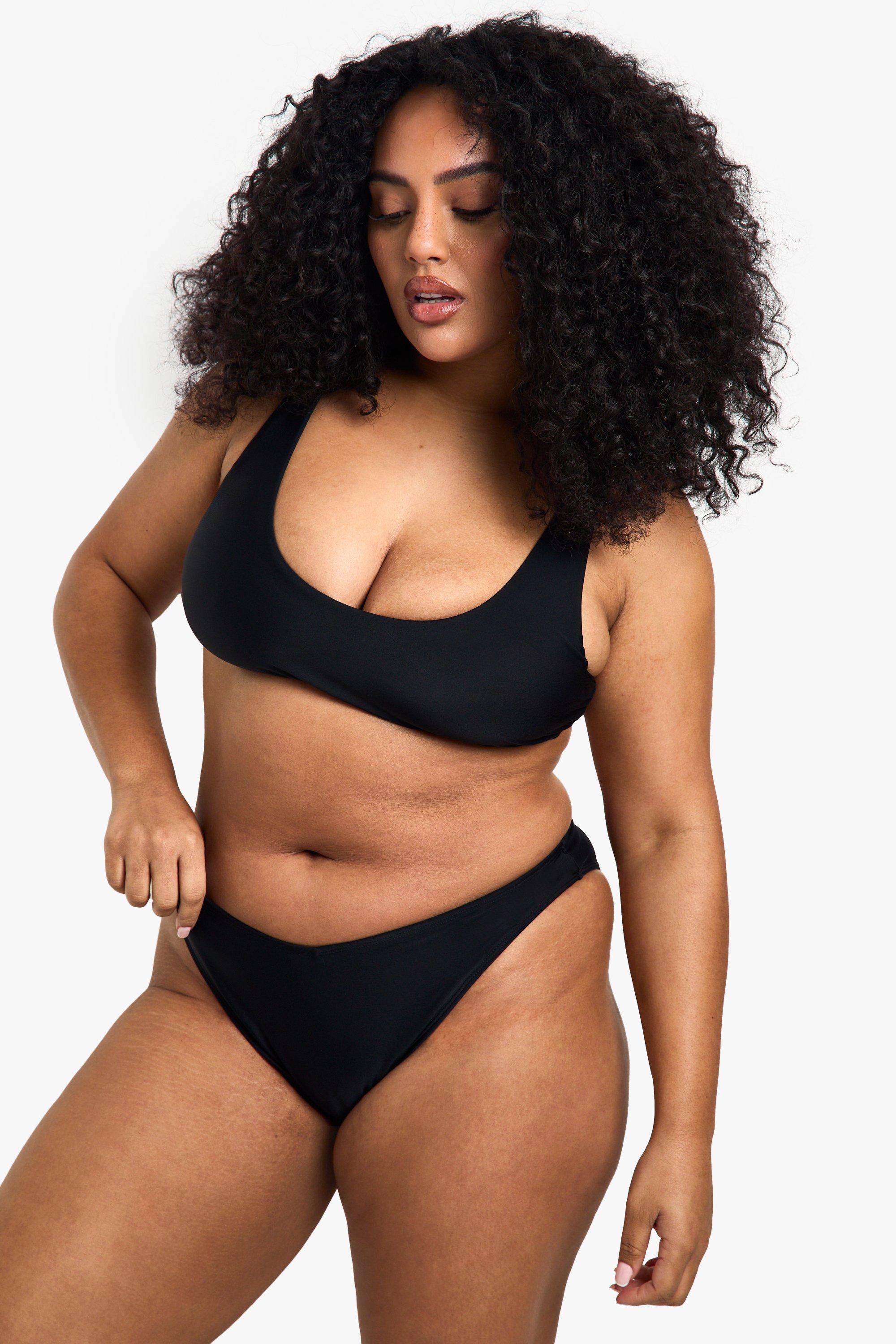 Crop top bikini Plus Size Essentials, Nero