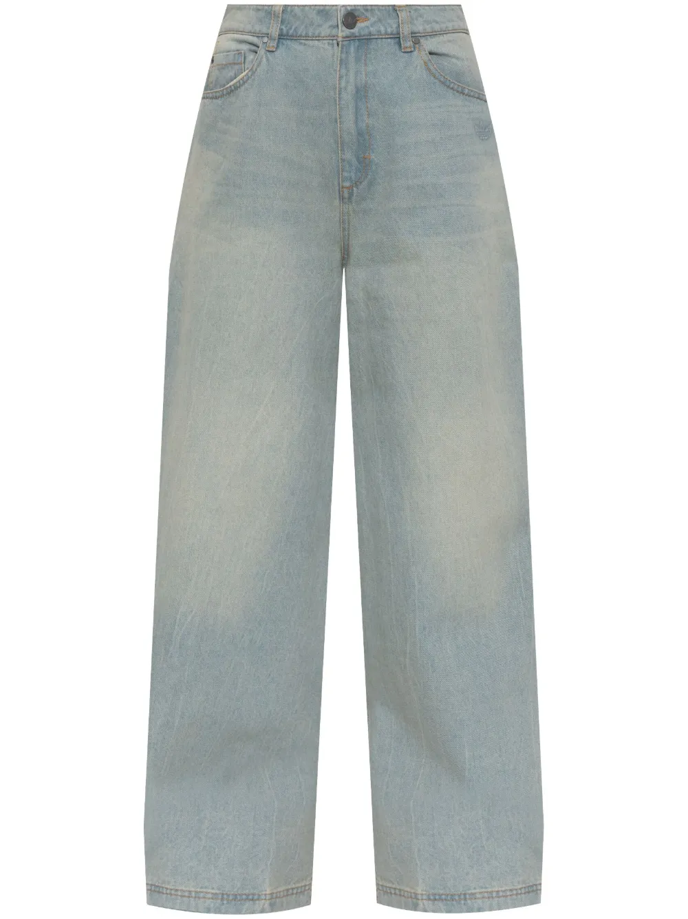 adidas zip-detail wide-leg jeans - Blu