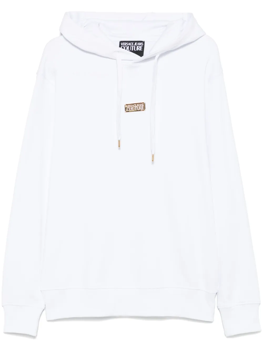Versace Jeans Couture logo-plaque hoodie - Bianco