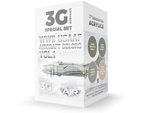 Ak Acrylics 3Gen Aircraft Set Ak11732 Wwii Usaaf Aircraft Colors Vol.1 Set 3G (4X17Ml)