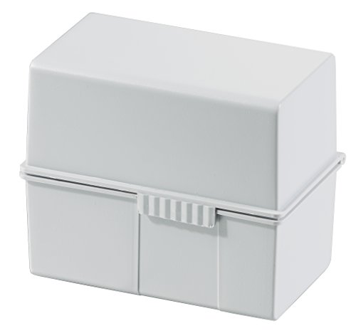 Hanlesi Schedario Han Signal Din A6 Orizzontale - 3 Pz, Design Traslucido E Attraente Per 400 Schede Con Cerniera In Acciaio, Grigio, 976-11