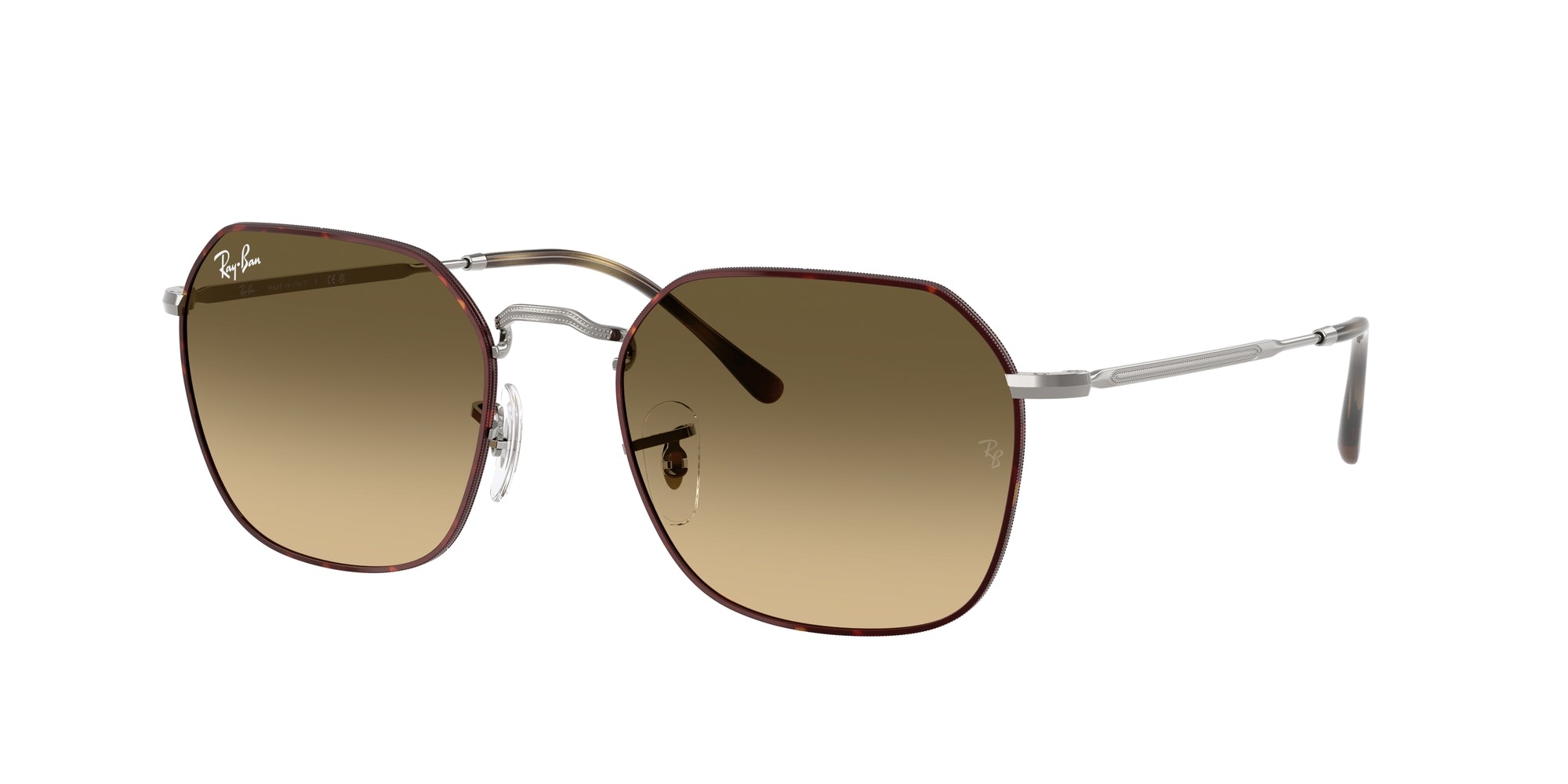 Ray - Ban Unisex Rb3694 Jim 92700A Occhiali Da Sole Metallo Tartaruga Marrone Geometrica Normale Sfumato