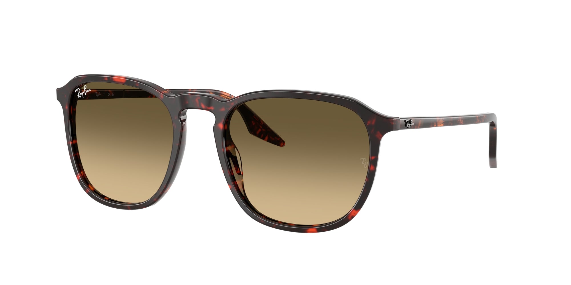Ray - Ban Unisex Rb2203  14290A Occhiali Da Sole Acetato Rosso Marrone Squadrata Normale Sfumato