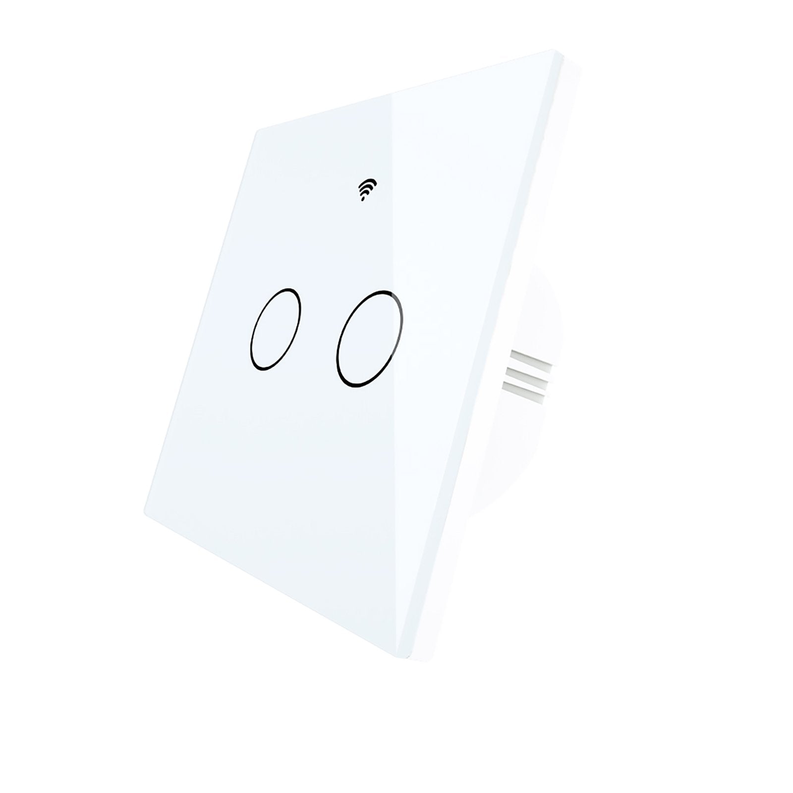 Meanwell interruttore da parete touch 2 tasti, wifi 2.4g+ble+rf 433mhz, bluetooth ble mesh, tuya, smart life, 10a, ac 90-250v, 50/60hz, 86x86x30mm, ip