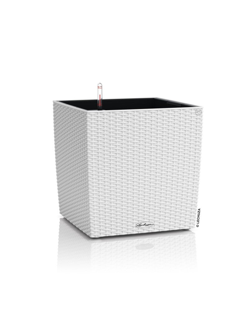 Vaso da interno e esterno cube cottage | 30 cm - bianco