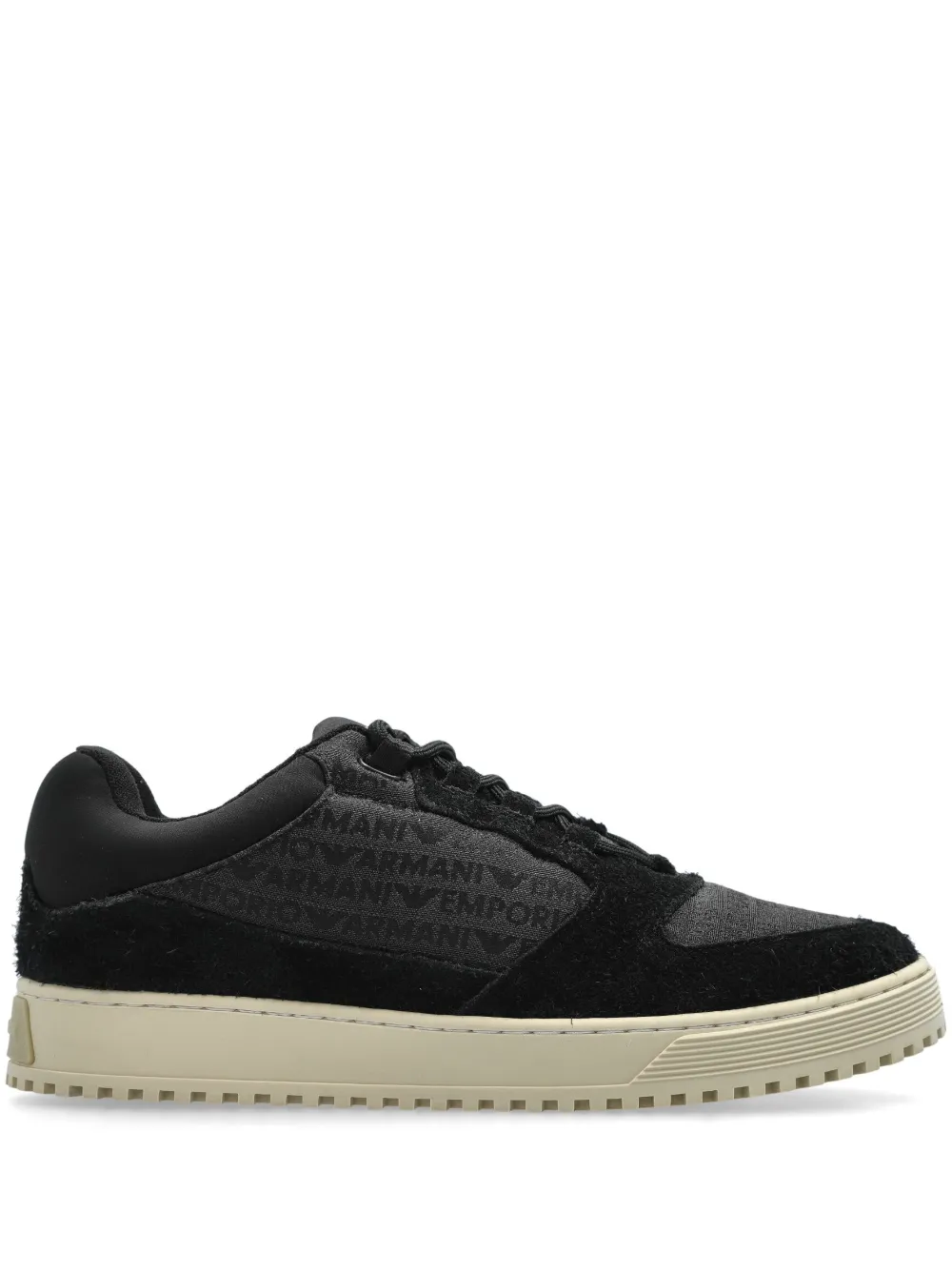 Emporio Armani logo jacquard trainers - Nero