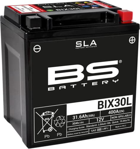 Batteria Moto Sla Bs Battery 300631 Bix30L Agm, Nero