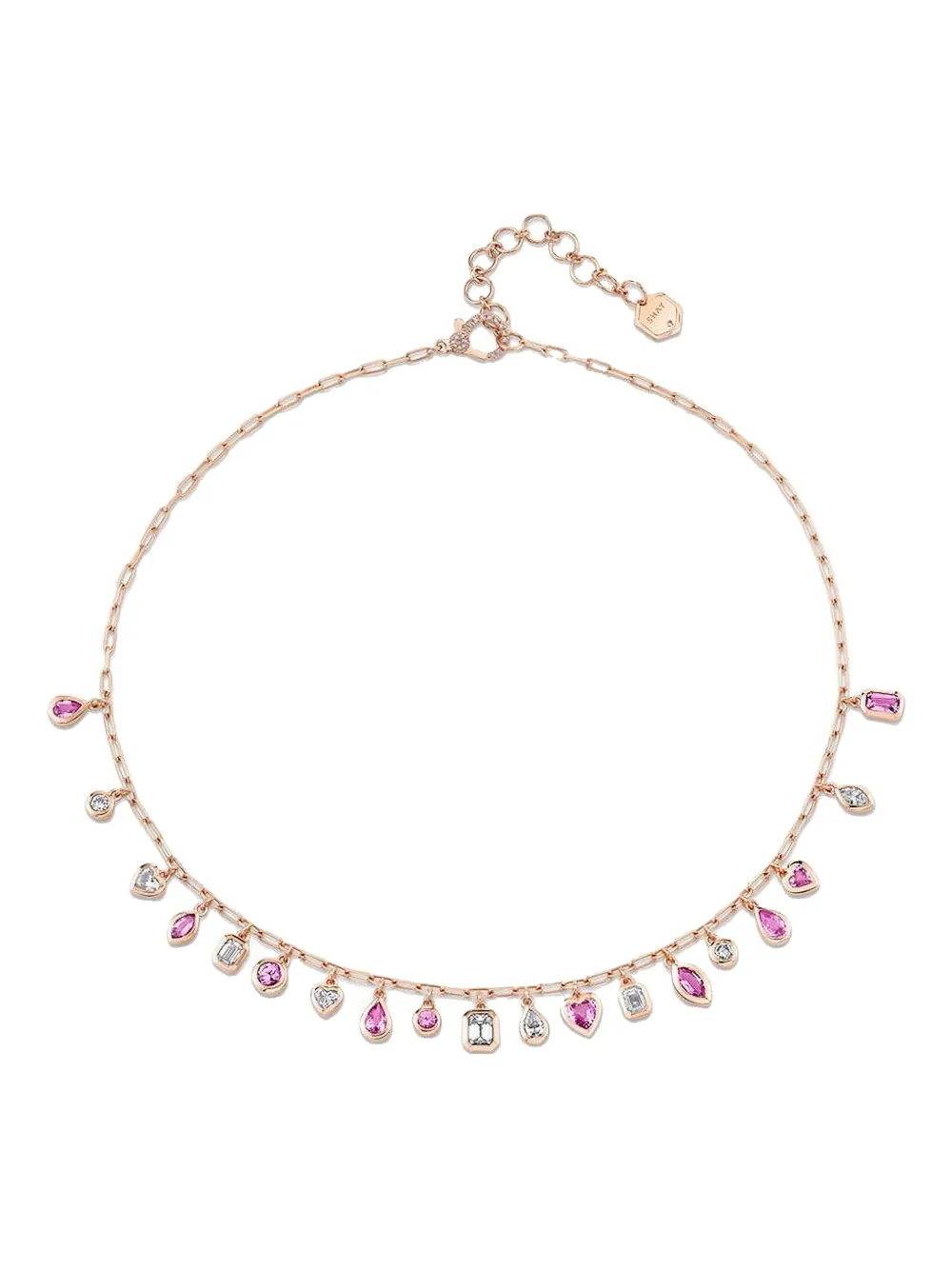 SHAY 18K rose gold sapphire and diamonds mixed necklace - Rosa