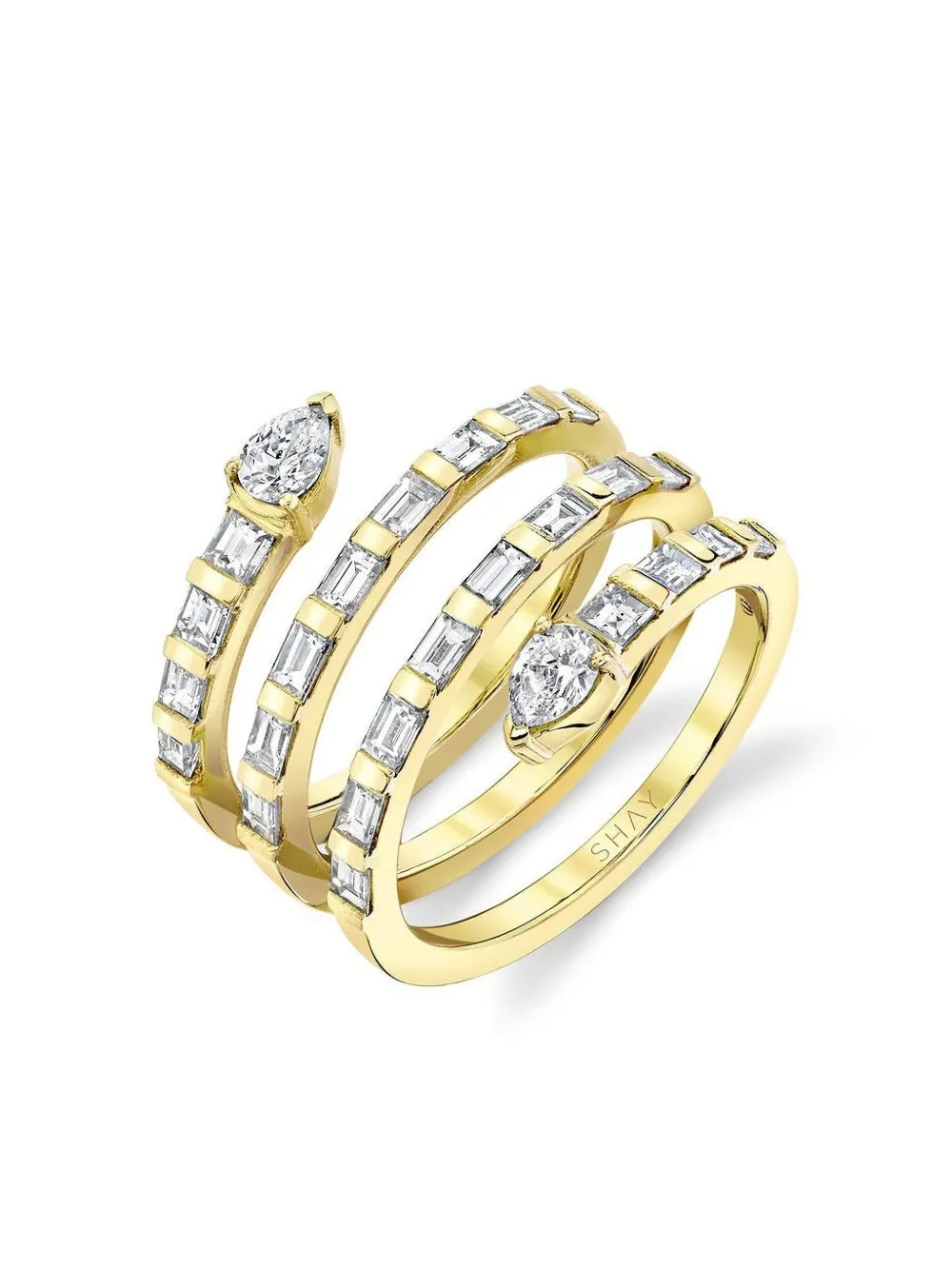 SHAY 18K yellow gold Spiral diamond ring - Oro