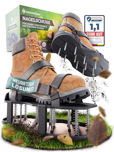 Rasenkönig Scarpe Per Unghie Pro | Scarpe Da Prato + Scarpe Da Massetto | Scarificatore E Aeratore Per La Ventilazione Del Prato | Scarpe Da Prato Pre