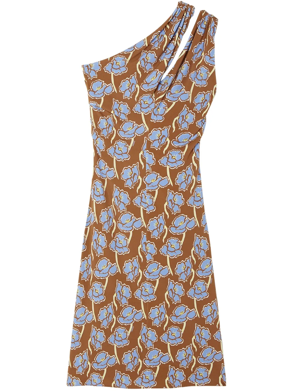 Versace floral-print midi dress - Marrone