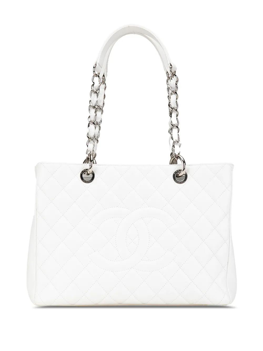 CHANEL Pre-Owned 2010-2011 Caviar Grand Shopping tote bag - Bianco