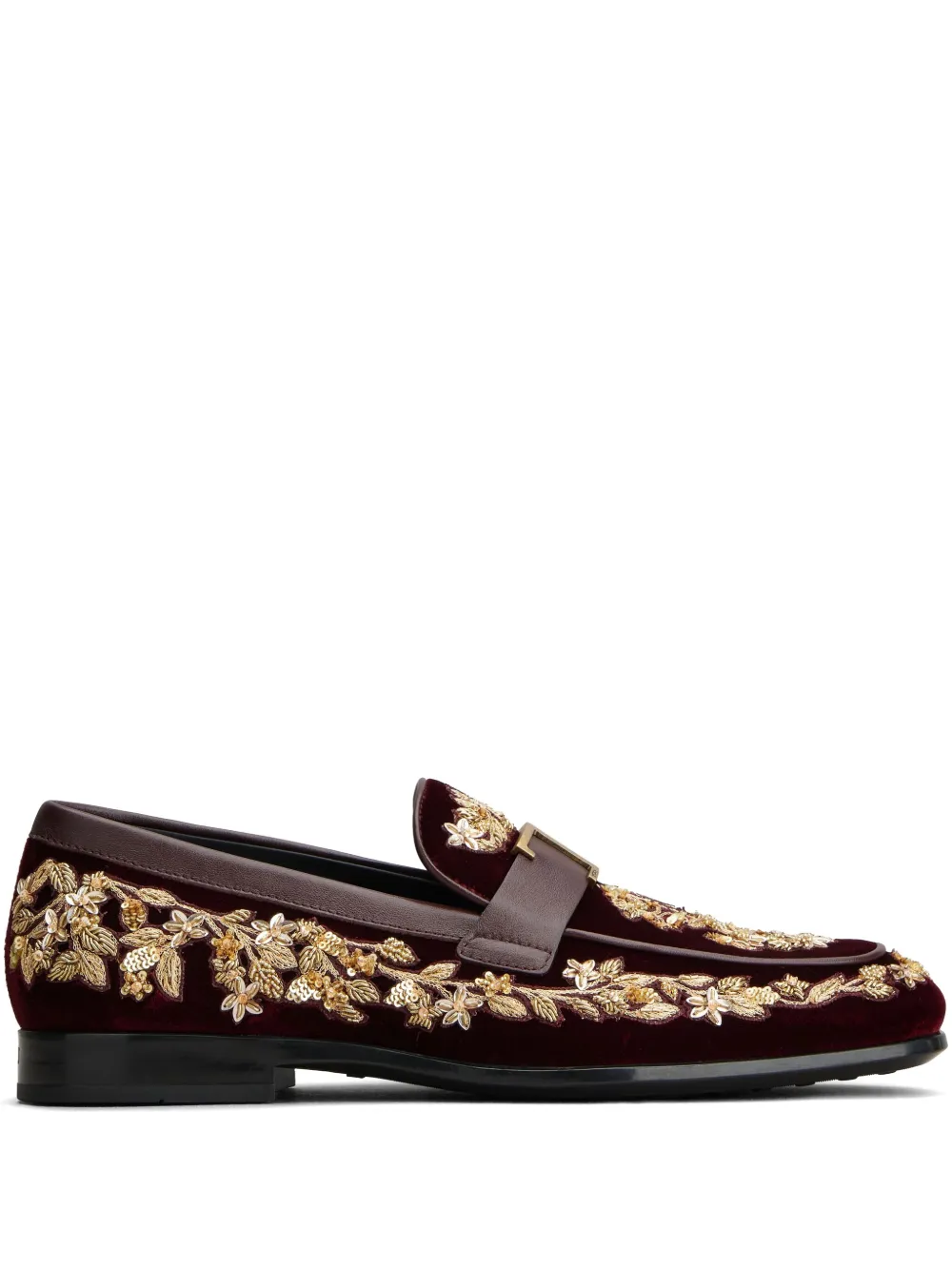 Tod's velvet loafers - Rosso