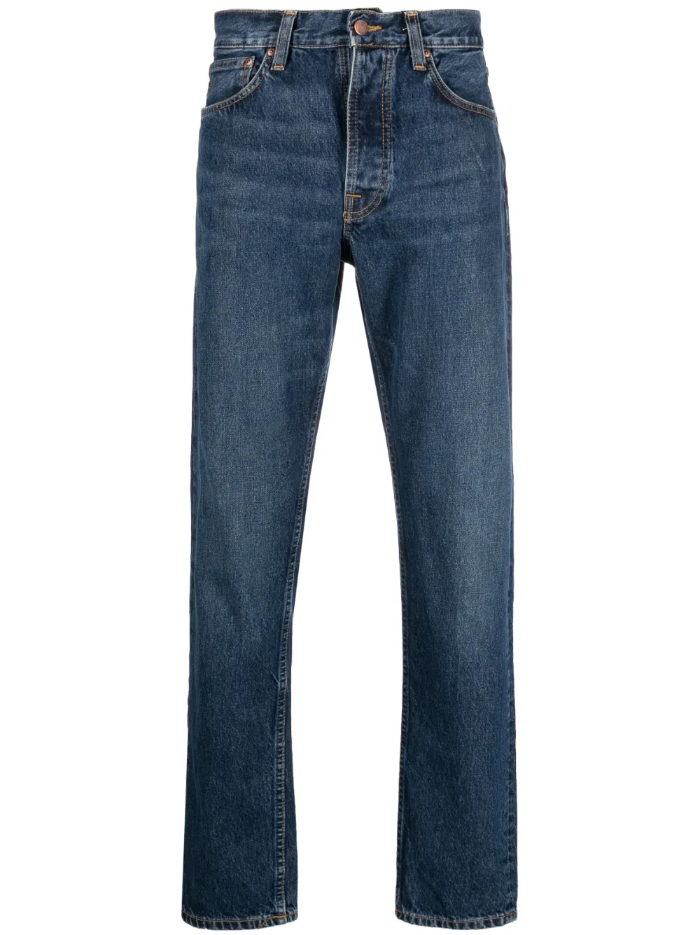 Nudie Jeans Jeans dritti con logo - Blu