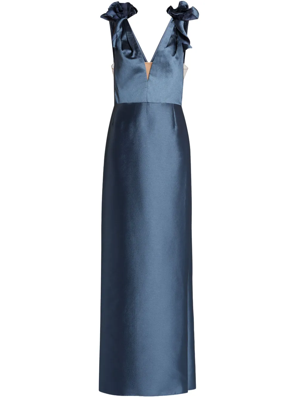 Marchesa Notte satin dress - Blu