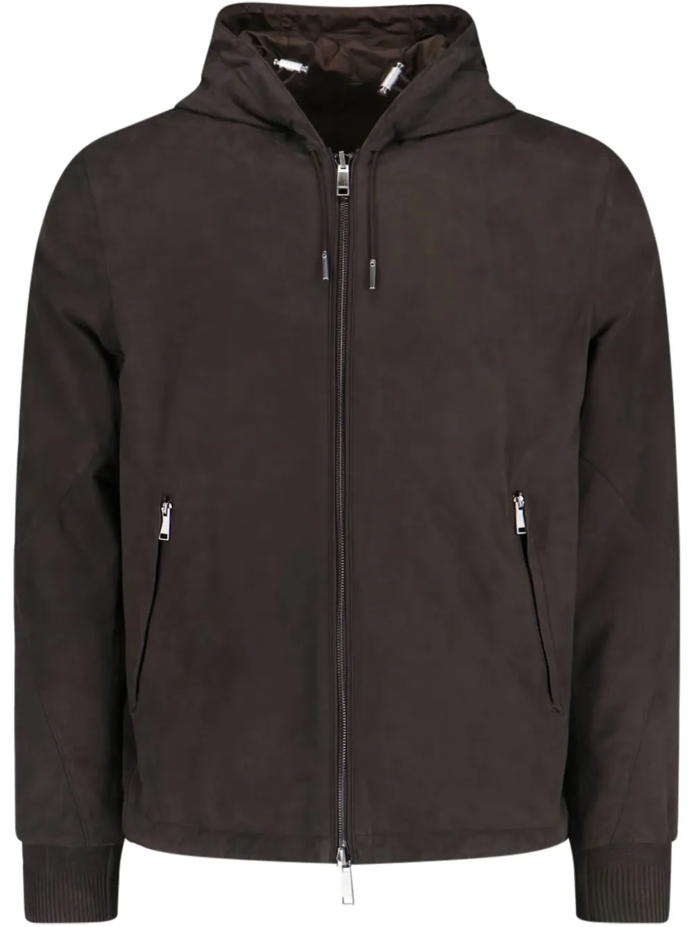 Zegna leather bomber jacket - Marrone