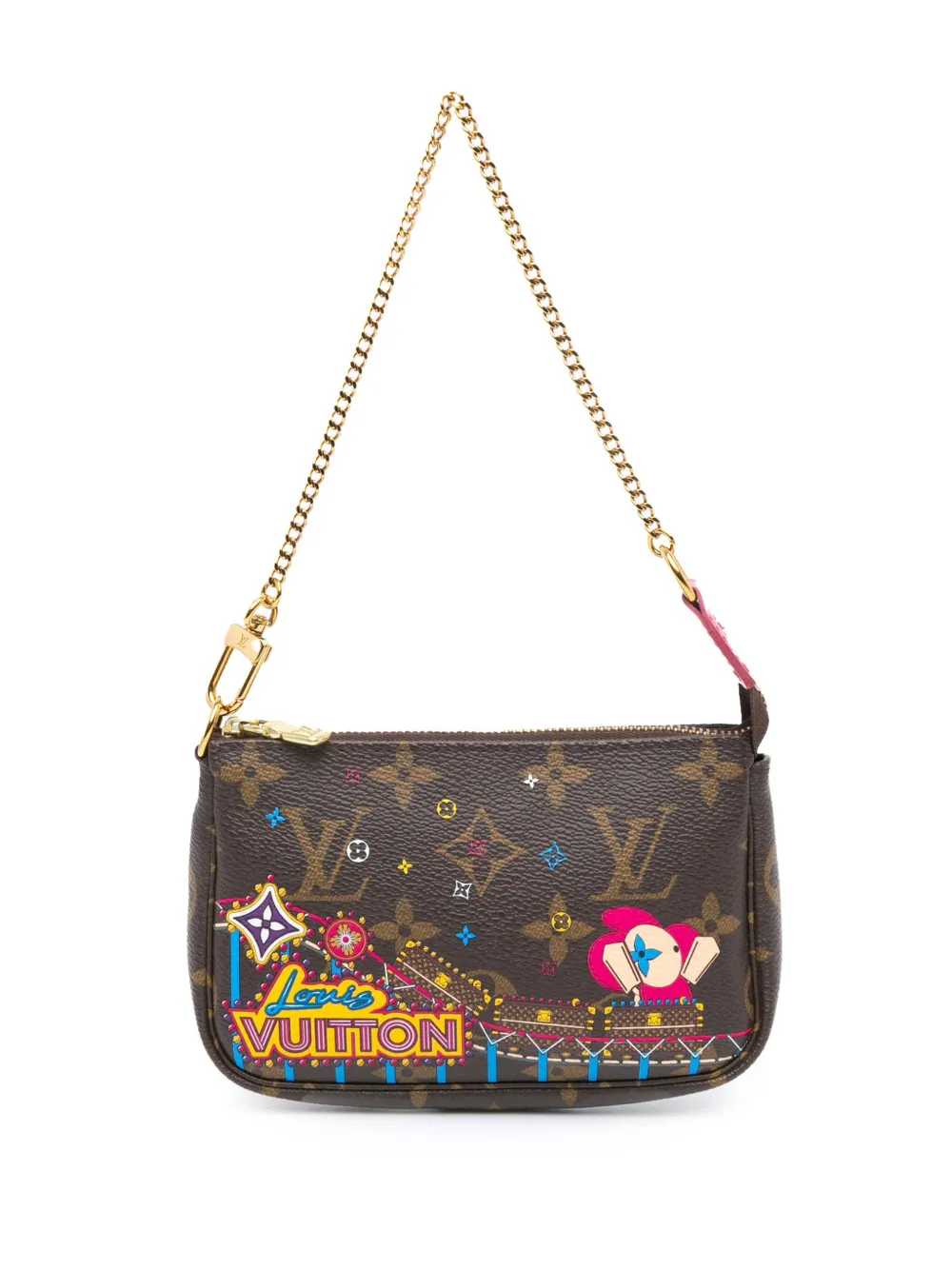 Louis Vuitton Pre-Owned 2020 Monogram Vivienne Christmas Print Mini Pochette Accessoires shoulder bag - Marrone