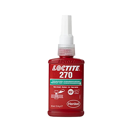 Henkel Loctite Threadlocker 270, Haute Résistance, Flacon De 50 Ml, Vert,
