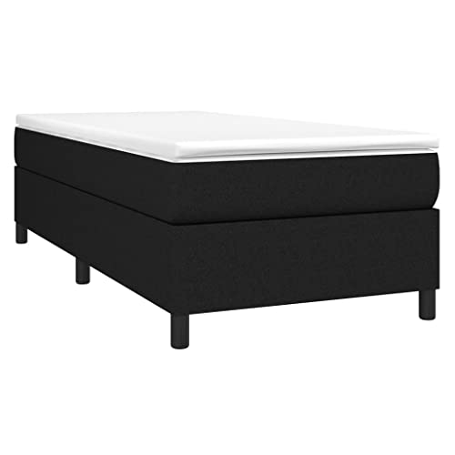 Vidaxl Cadre De Lit, Lit Rembourré, Lit Simple Avec Sommier À Lattes, Lit Adulte De Chambre À Coucher Intérieur, Moderne, Noir 100X200 Cm Tissu