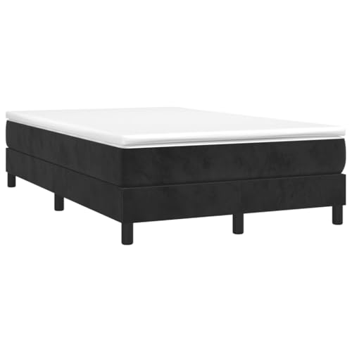 Vidaxl Cadre De Lit, Lit Rembourré, Lit Double Avec Sommier À Lattes, Lit Adulte De Chambre À Coucher, Moderne, Noir 120X200 Cm Velours