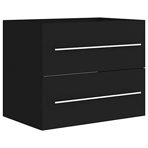 Vidaxl - Meuble Sous Lavabo Brillant Bois Noir 60 X 38,5 X 48 Cm