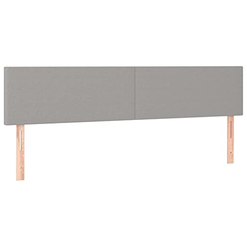 Vidaxl 2 X Têtes De Lit Meubles De Chambre À Coucher Accessoires De Lit Simple Têtes De Cadre De Lit Intérieur Gris Clair 90X5X78/88 Cm Tissu
