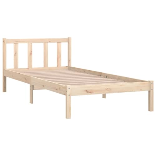 Vidaxl Bois De Pin Massif Cadre De Lit Sommier À Lattes Lit Simple Lit Adulte Cadre À Lattes Sur Pied Chambre À Coucher Intérieur 90X200 Cm