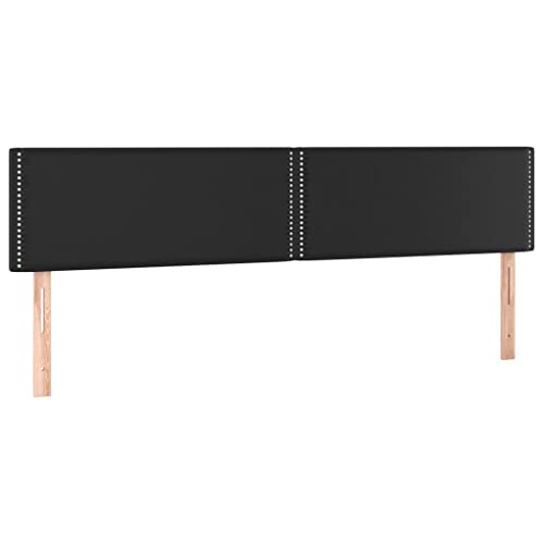 Vidaxl Tête De Lit À Led Meuble De Chambre À Coucher Accessoire De Lit Double Tête De Cadre De Lit Intérieur Noir 160X5X78/88 Cm Similicuir