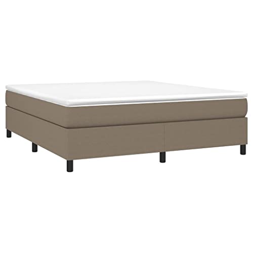 Vidaxl Cadre De Lit, Lit Rembourré, Lit Double Avec Sommier À Lattes, Lit Adulte De Chambre À Coucher, Moderne, Taupe 160X200 Cm Tissu