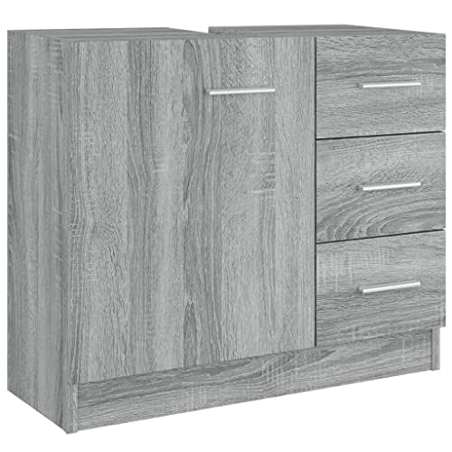 Armoire De Lavabo Sonoma Gris 63X30X54 Cm Bois D'Ingénierie