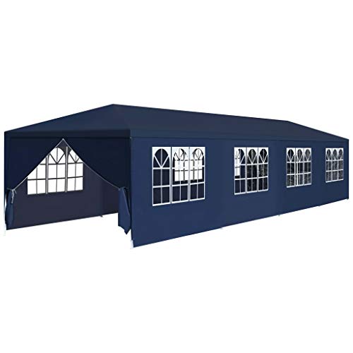Vidaxl Tonnelle De Jardin Bleu Tentes Belvédères Pavillon Chapiteau Fête
