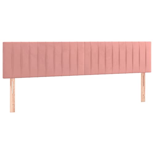 Vidaxl Tête De Lit À Led Meuble De Chambre À Coucher Accessoire De Lit Double Tête De Cadre De Lit Intérieur Rose 160X5X78/88 Cm Velours