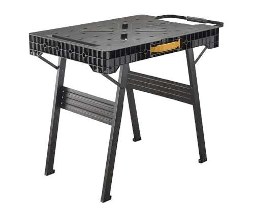 Stanley Établi Pliable Fatmax (Chargeable Jusqu'À 455 Kg, Avec Pieds En Métal Pour Une Stabilité Maximale, Avec Poignée De Transport Pratique, Pour Un