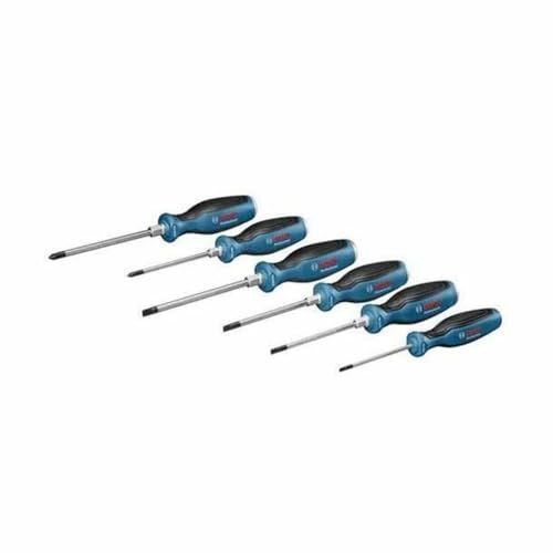 Bosch Professional Set De 6 Tournevis (Tournevis À Fente Et Cruciformes, Lame Traversante Et Embout En Acier)