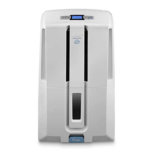 De'Longhi Dd230P Aria Dry Pump Déshumidificateur, Efficacité Dès 24H, Tuyau Evacuation 5 M, Réservoir D'Eau Amovible, Capacité 30 Litres,540 W, Blanc