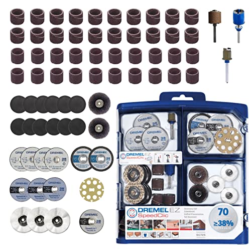 Dremel Sc725 Ez Speedclic Kit - Coffret De 70 Accessoires Pour Outils Multifonction Rotatifs Pour Découper, Poncer, Graver, Meuler, Nettoyer, Sculpter