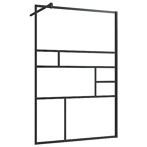 Vidaxl Paroi De Douche À Verre Cloison De Baignoire Accessoire De Salle De Bain Cloison De Douche Maison Intérieur Esg Transparent 115X195 Cm Noir