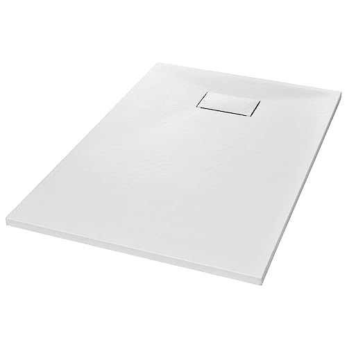 Vidaxl Bac De Douche Receveur De Douche Rectangulaire Salle De Bain Maison Intérieur Trou De Drain Standard De 9 Cm Smc Blanc 120X70 Cm