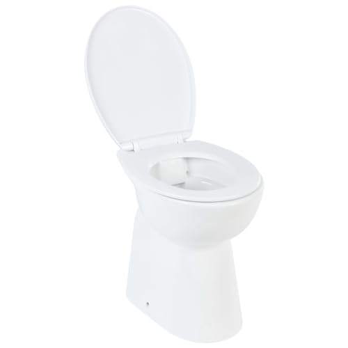 Vidaxl Toilette Haute Sans Bord Avec Fermeture Douce Cuvette Wc Siège De Toilette Salle De Bain Maison Intérieur 7 Cm Céramique Blanc