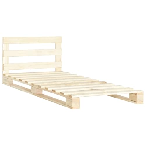 Vidaxl Cadre De Lit De Palette Sommier À Lattes Lit Adulte Lit Simple Cadre À Lattes Sur Pied Chambre À Coucher Maison 100X200 Cm Bois De Pin Massif