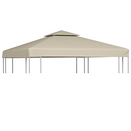 Vidaxl Recouvrement De Remplacement D'Auvent, Couverture De Belvédère, Toile De Rechange Pour Tonnelle Patio Terrasse Extérieur, Beige
