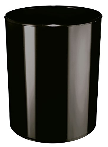 Han 1814-F-13, Corbeille À Papier Anti-Feu Ignifuge, Difficilement Inflammable, Sûre, Élégante, Qualité Premium, 13 Litres, Noir