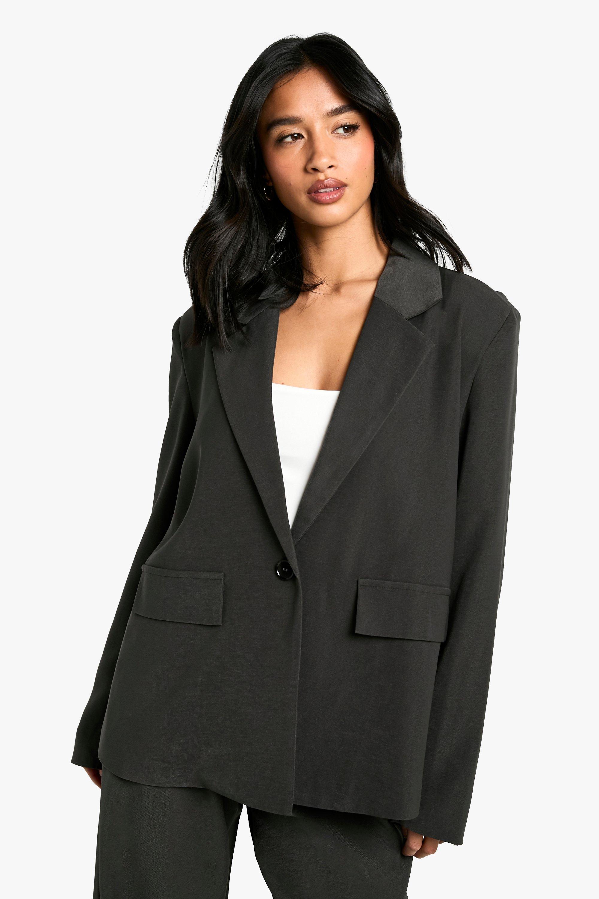 Blazer Petite oversize, Grigio