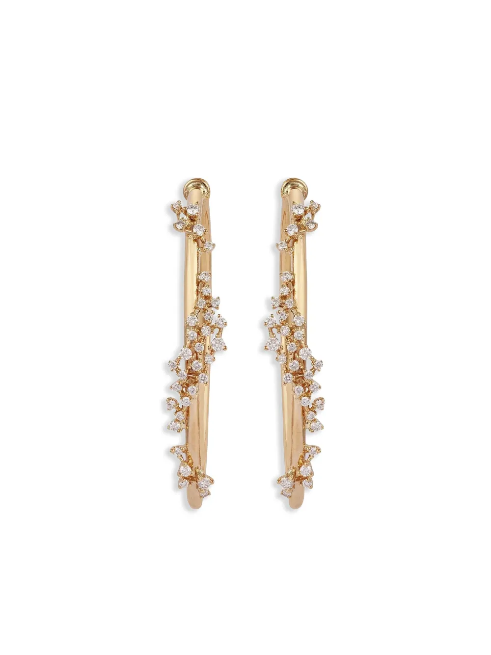 Ananya 18K yellow gold large Scatter hoop earrings - Oro
