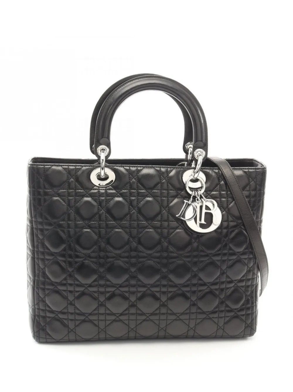 Christian Dior Pre-Owned 2010s large Lady Dior handbag - Nero